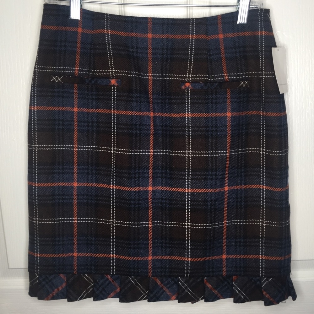 Cabi Heritage Plaid Skirt Style #742 Pleated Trim